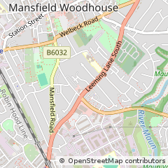 Map of Mansfield, Nottinghamshire