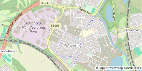 Map of Rotherham, South Yorkshire