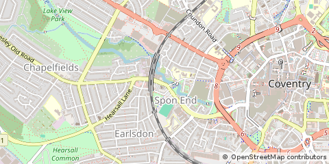 Map of Coventry, Warwickshire