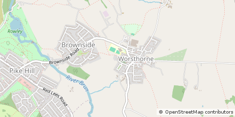 Map of Burnley, Lancashire