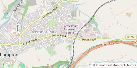 Map of Okehampton, Devon