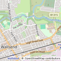 Map of Wallsend, North Tyneside