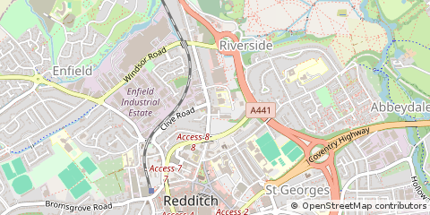 Map of Redditch, Worcestershire