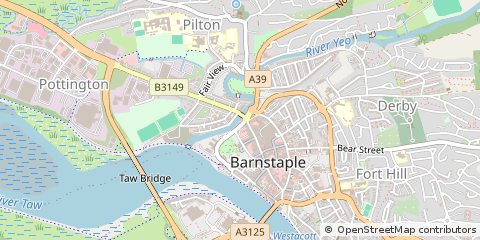 Map of Barnstaple, Devon