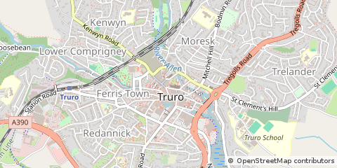 Map of Truro, Cornwall