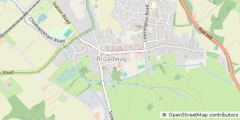 Map of Broadway, Worcestershire