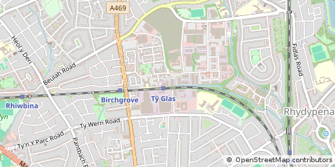 Map of Cardiff, South Glamorgan
