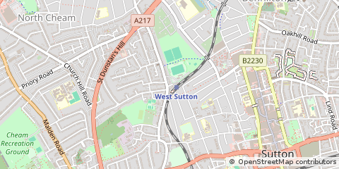 Map of Sutton, Surrey