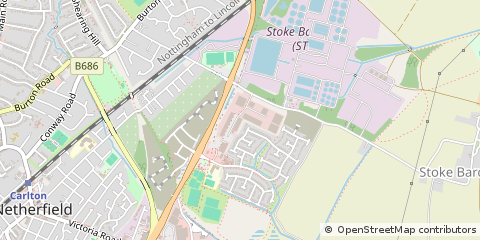 Map of Nottingham, Nottinghamshire