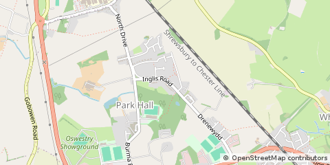 Map of Park Hall, Shropshire