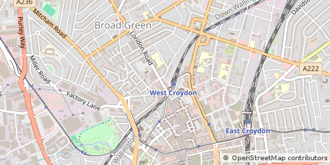 Map of West Croydon, Surrey