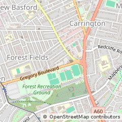 Map of Nottingham, Nottinghamshire