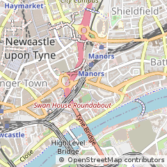 Map of Newcastle Upon Tyne, Tyne and Wear