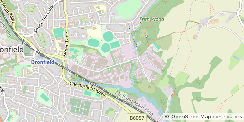 Map of Dronfield, Derbyshire