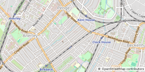 Map of Beckenham, Kent