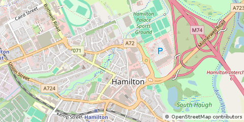 Map of Hamilton, Lanarkshire