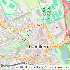 Map of Hamilton, Lanarkshire
