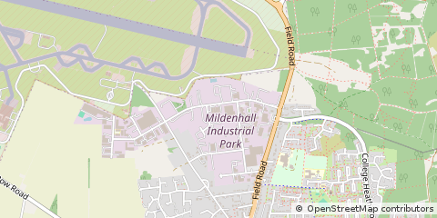 Map of Mildenhall, Suffolk