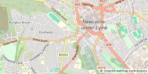Map of Newcastle-Under-Lyme, Staffordshire