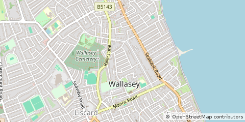 Map of Wallasey, Merseyside