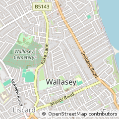 Map of Wallasey, Merseyside