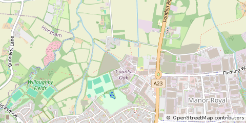 Map of Crawley, West Sussex