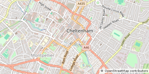 Map of Cheltenham, Gloucestershire