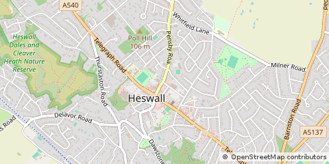 Map of Heswall, Wirral