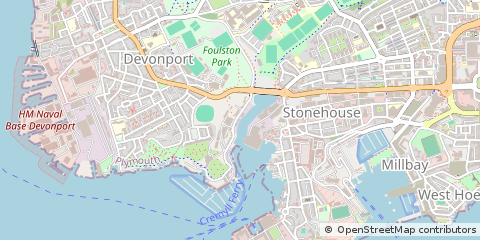 Map of Plymouth, Devon