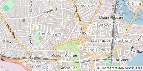 Map of Southampton, Hampshire