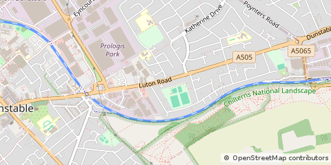Map of Dunstable, Bedfordshire