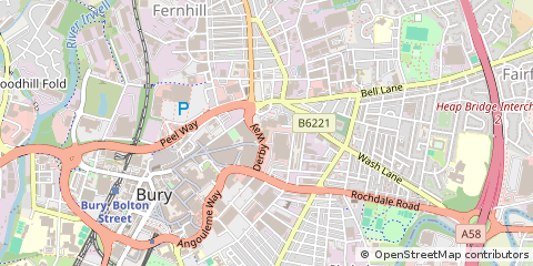 Map of Bury, Lancashire