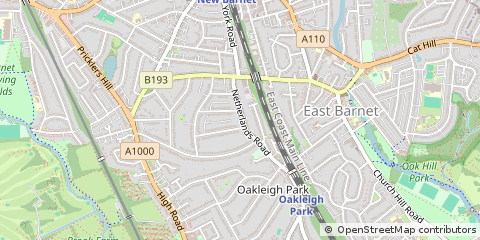Map of Barnet, Middlesex