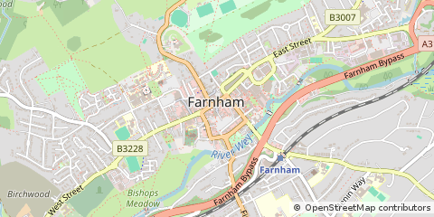 Map of Farnham, Surrey