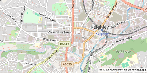 Map of Keighley, West Yorkshire