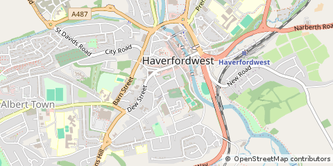 Map of Haverfordwest, Pembrokeshire