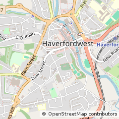 Map of Haverfordwest, Pembrokeshire