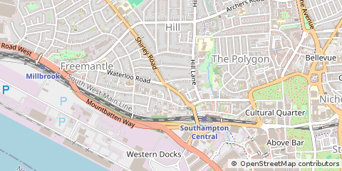 Map of Southampton, Hampshire