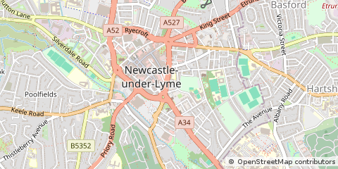 Map of Newcastle-Under-Lyme, Staffordshire