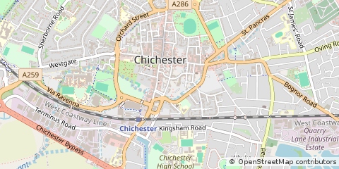 Map of Chichester, West Sussex