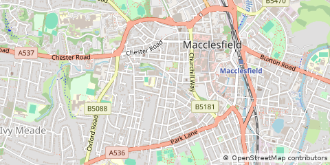 Map of Macclesfield, Cheshire