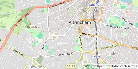 Map of Altrincham, Cheshire