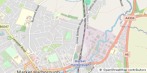 Map of Market Harborough, Leicestershire