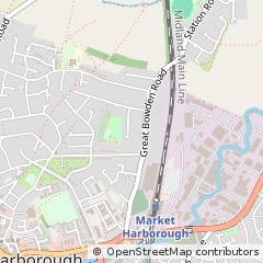 Map of Market Harborough, Leicestershire
