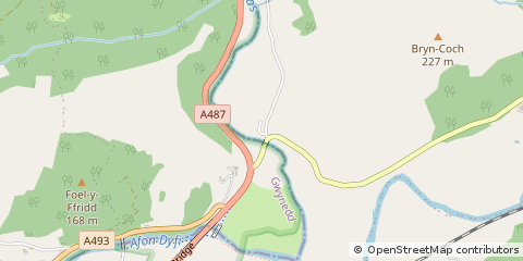 Map of Machynlleth, Powys