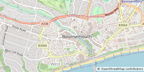 Map of Bournemouth, Dorset