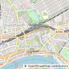 Map of Newcastle Upon Tyne, Tyne and Wear