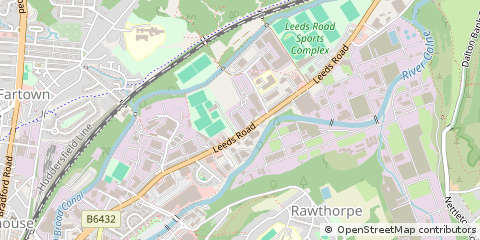 Map of Huddersfield, West Yorkshire