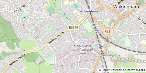 Map of Wokingham, Berks