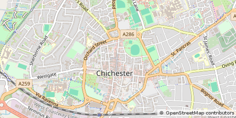 Map of Chichester, West Sussex